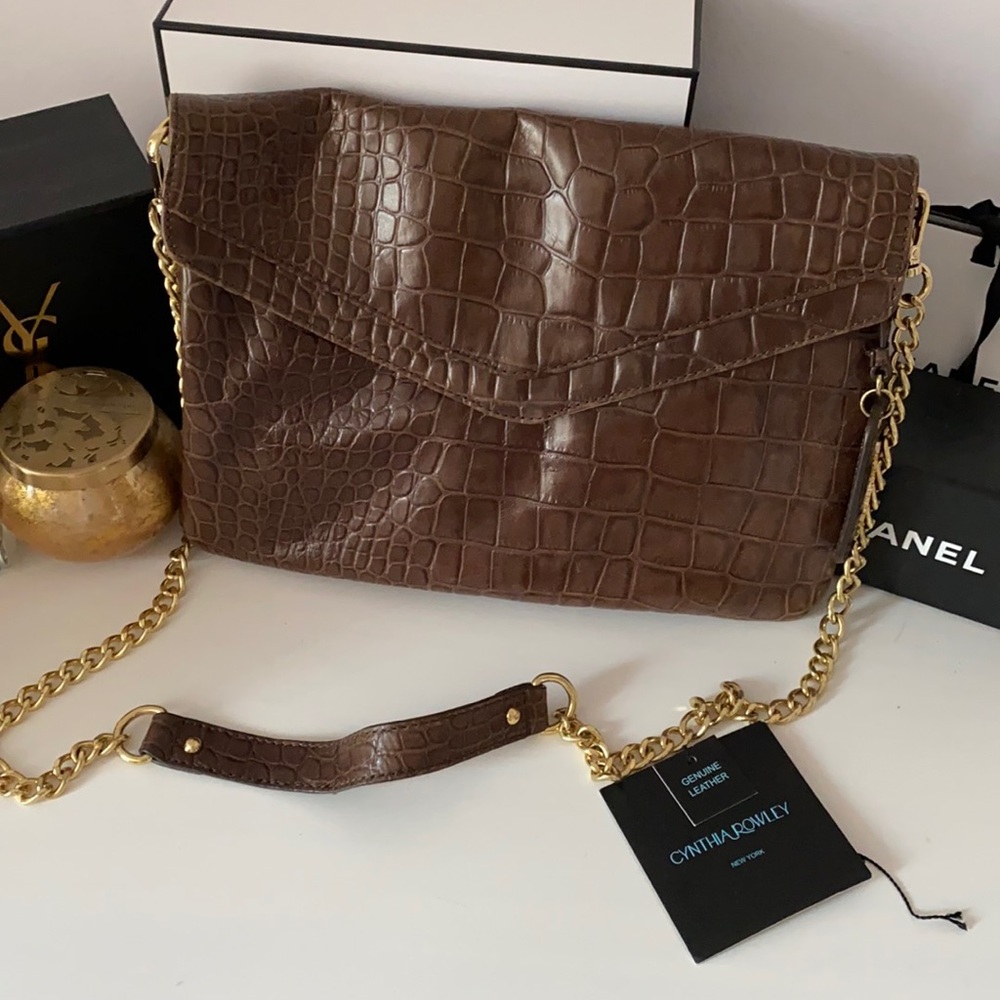 Croco Cynthia Rowley leather purse nwot